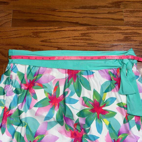 NWT Alex Marie Tropic Floral Tie Skirted Bikini Bottom Size 14 - Picture 12 of 14